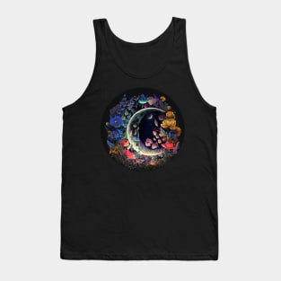 Flowers Witchy Floral Moon Trippy Colorful Witchy 12 Tank Top